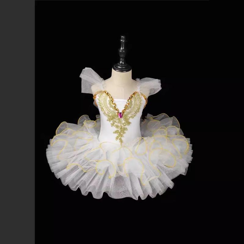 Kids Ballet Dance Tutu Little Swan Girls Performance Dress Soft Tulle Skirt New Princess Dress Stage Costume for Recitals