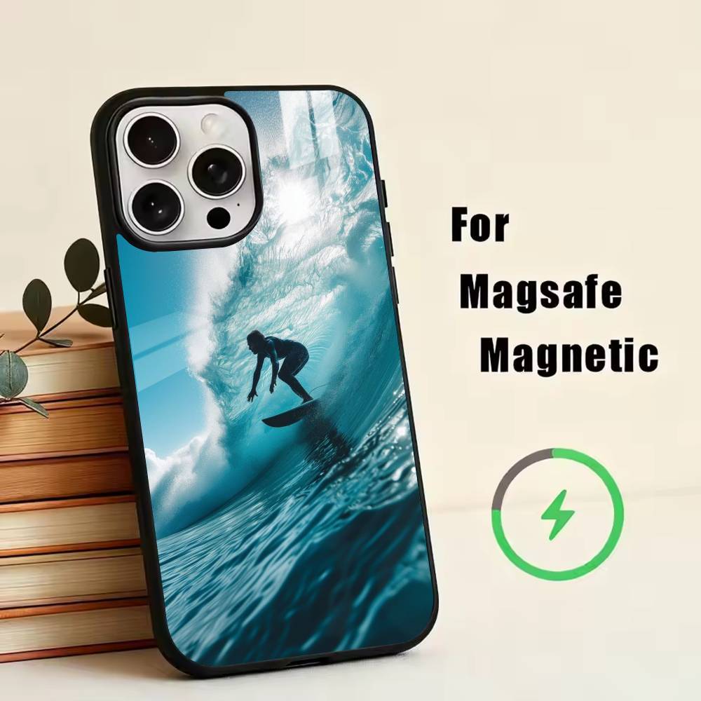 S-Surfing  Phone Case For iPhone17,16,15,14,13,12,11 Plus,Pro Magnetic with Magsafe Wireless Charging
