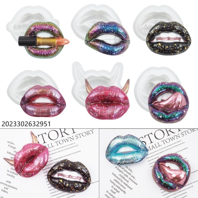 Mouth Lip Shape Candle Silicone Mold for Hand-made Desk Decorations Gypsum Epoxy Resin Candle Silicone Baking Mould