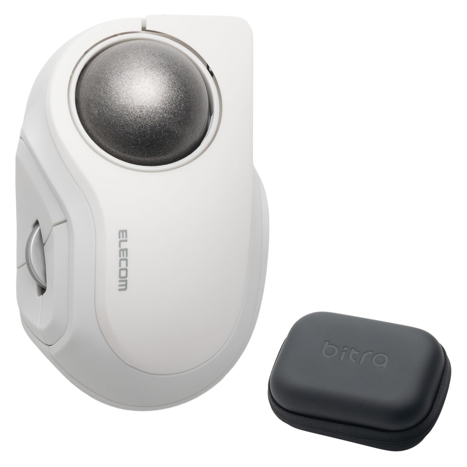 

ELECOM bitra Trackball Index Finger Bluetooth Wireless 5 with Dedicated Storage Mouse, Silent, Operation, 2.4GHz, 2-Device Multi-Pairing, Buttons, білий