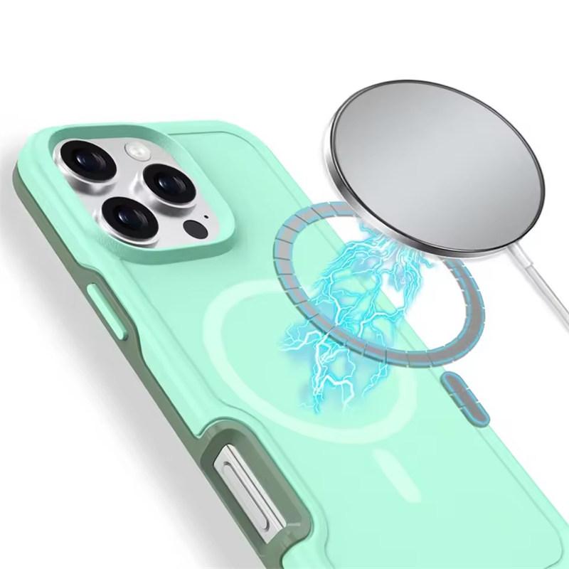 Dual Layer Protect Armour Phone Case for IPhone 16 15 14 13 12 11 Pro Max Plus Samsung S24 Ultra for Magsafe Magnetic Wireless Charge Shockproof Cover
