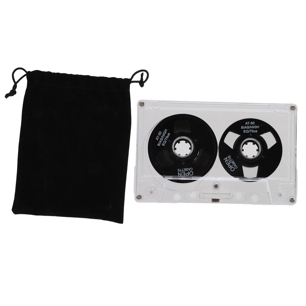 Blank Cassette Normal Bias Open Reel Sound Recording Portable In a Clear Box with Perfect for Recording and Music Tape, 50-minute Tape, Paper, Rock,