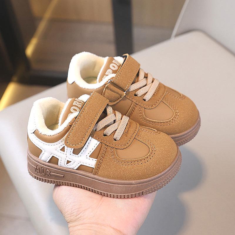 Two-Layer Cotton Velvet Baby Soft Sole Running Shoes, Warm Winter Sneakers for Boys & Girls, Toddler Trainers