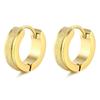 1 Pair Unisex Classic Punk Simple Circle Stainless Steel Earrings For Women Men Cool Round Huggie Hoop Earrings Female Zircon