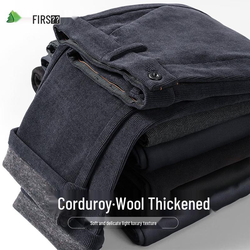 

Shanshan Men s Thickened Winter Corduroy Wool Blend Straight-Leg Casual Trousers 175/84A (32)