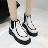 2026 Autumn Winter New Platform Thick-soled Chelsea Short Boots Smoke Tube Boots Motorcycle Boots Thick Heel Boots Women
