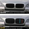 For BMW X5 X6 E70 E71 2007-2013 Front Bumper Kidney Racing Grille Glossy Black Car Double Slat Grill