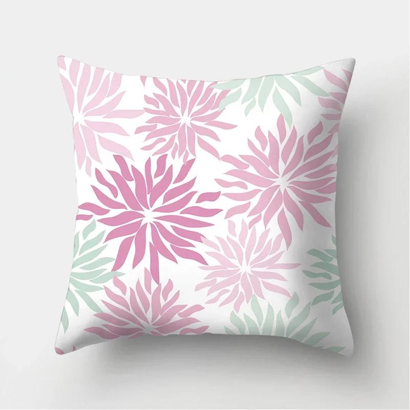 Pink Flamingo Flower Print Decorative Cushions Pillowcase Polyester Cushion Cover Throw Sofa Decoration Pillowcover