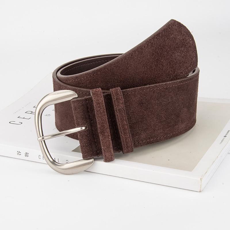 Retro Maillard Style Wide Belt for Women with Waist Slim Waist and Skirt with Temperament American Hot Girl Style Belt