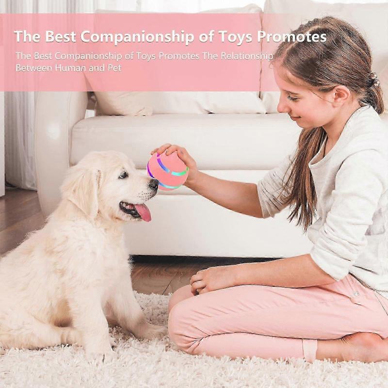 Smart Interactive Dog Ball Toy, Rolling & Bouncing Ball with Light, USB Rechargeable, Automatic Rolling Ball Chew Toy for Dogs & Cats