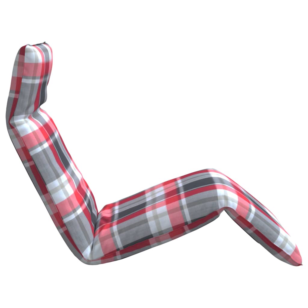 Foldable Sun Lounger Red Checkered Pattern 175 x 54 x 8.5 cm Oxford Fabric