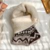 Womens Winter Fair Isle Knit Scarf Wool Blend Warm Long Neck Wrap In Retro Style
