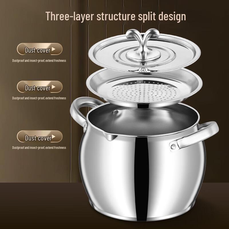 ZISIZ 3000ml Stainless Steel Oil Pot Set