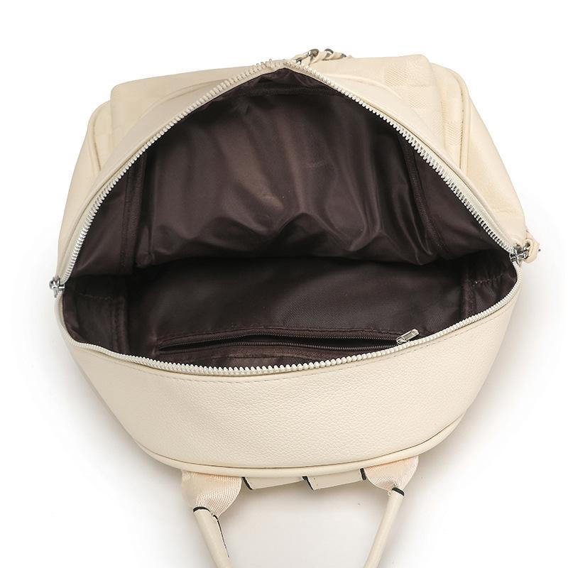 Schoolbag Backpack Women's Summer New Simple Versatile Large Capacity Textured College Student School Bag Temperament Woven Backpack