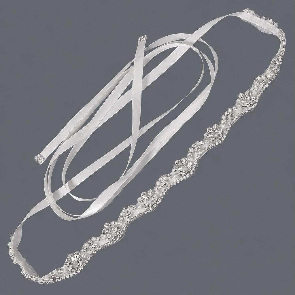 Elegant Silver Rhinestone Wedding Belt – Versatile High-End Dress Accessory for Fashion Shows and Performances