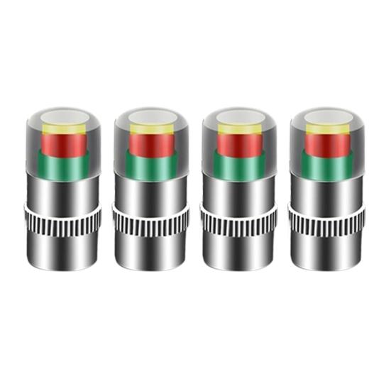 

Car Tire Pressure Monitor Valve 36 PSI 2.4 Bar Tire Pressure Sensor Stem Caps for Cars Motorcycles Bicycles Visual Tri-Color Alarm Easy to Read Tire 4pcs B