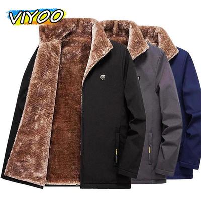 M-8XL Übergroße Männer Winter Casual Klassische Windjacke Warm Dicke Samt Parkas Jacke Mantel Männer Herbst Mode Kunstpelz Kleidung Winddicht Parka Männer