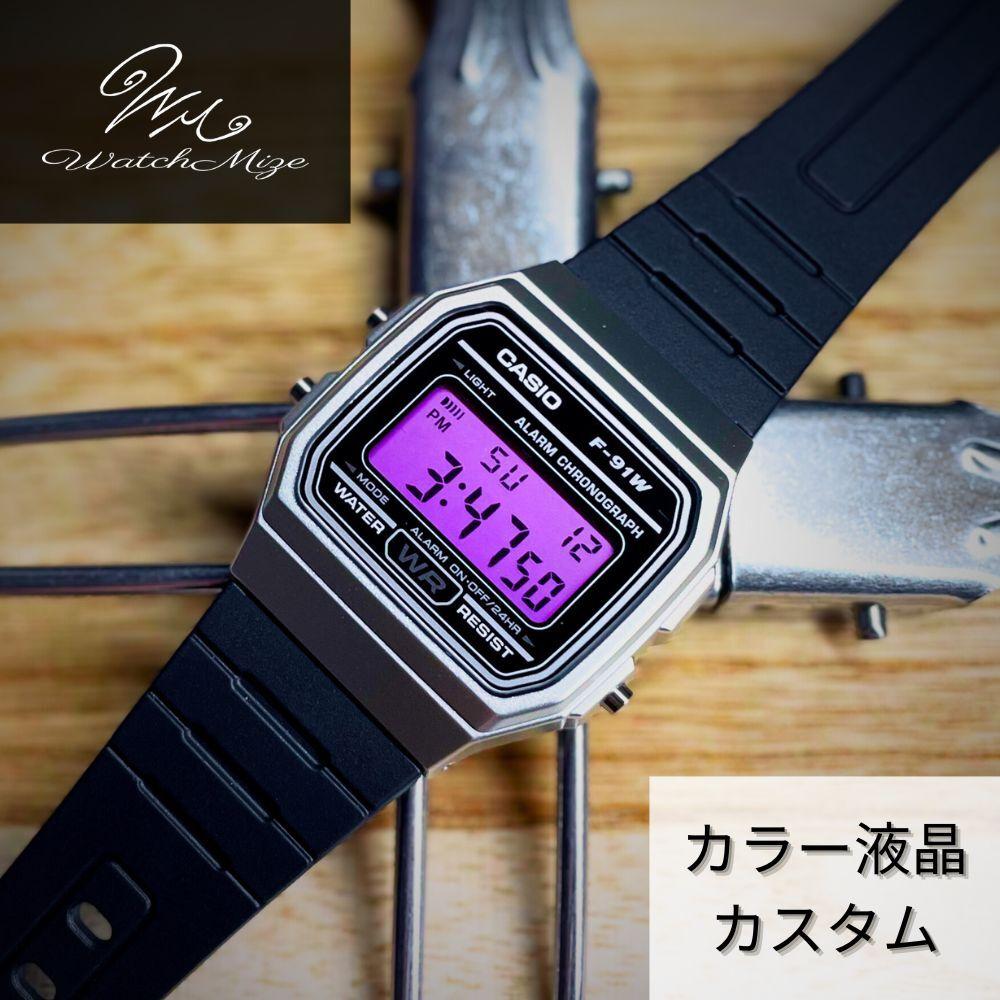 CASIO LCD base Pink LCD model Custom watch Color Custom F-91WM-7AJH (base)