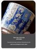 Silver-Plated Blue & White Porcelain Gongfu Tea Set with Kettle Handle - Perfect High-Grade Gift for Elders & Leaders.