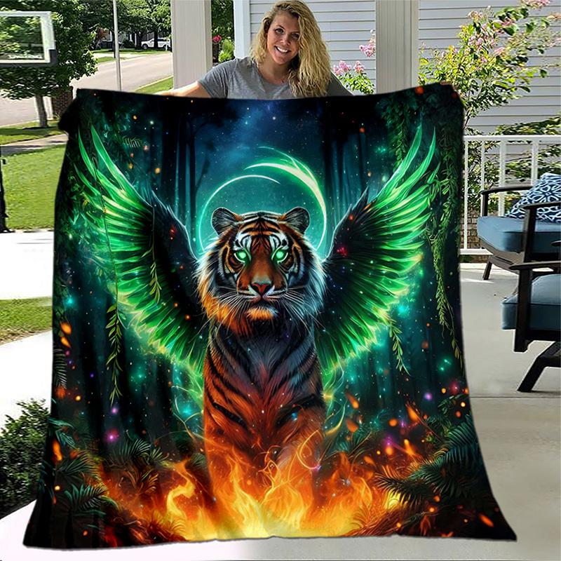 1pc The Epic Battle of Red and Black Dragons Cartoon Blanket Home Decorative Throw Gift for and Perfect for Couch .K090 80x120cm