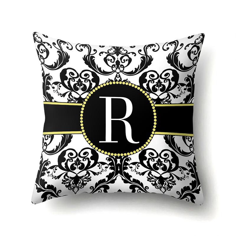 Polyester Pillow Case Home Decoration Geometric Print 26 English Letters Bedside Cushion Cover