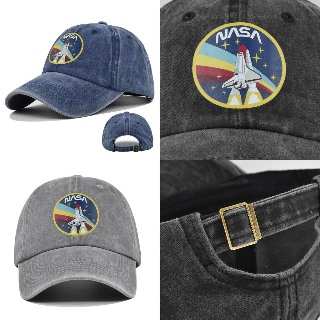 European And American Style Nasa Graffiti Print Baseball Cap Retro Bent Brim Hat Casual Cotton Hat
