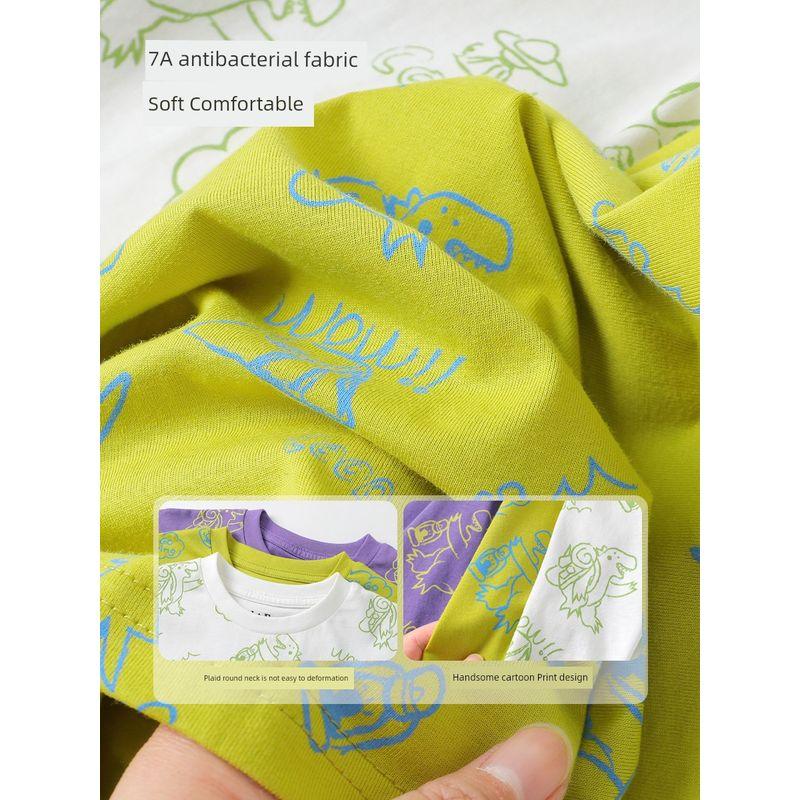 Boys' Pure Cotton Short-Sleeved T-Shirt Summer Wear 2026 Children's Clothing Kids' Baby Tops Half-Sleeved Boys' Summer Thin Style