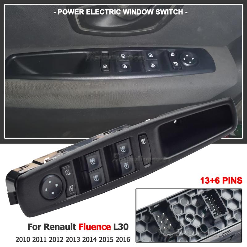 New 19 P Electric Power Master Window Control Switch 25400-0008R For Renault Fluence L30 2010 2011 2012 2013 2014 2015 2016
