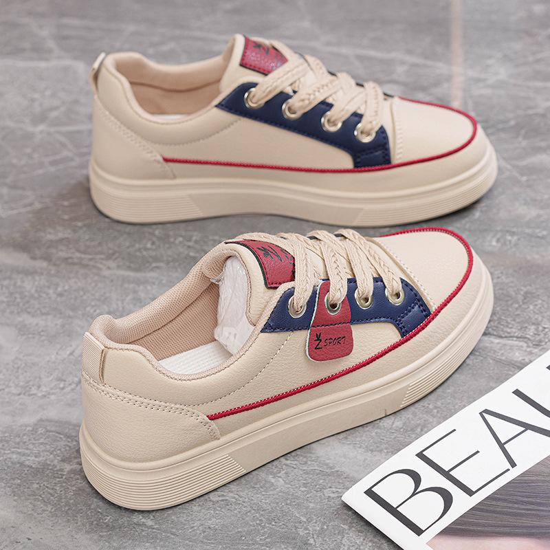 

Women s shoes spring and autumn popular casual sports board shoes women s 2025 new versatile flat bottom leather surface light white shoes 40
