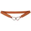 Lady Faux Leather Belt Fashion Casual Double Loop Buckle Belt