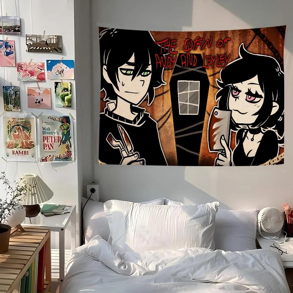 Anime Game The Coffin Of Andy And Leyley Printed Tapestry Hippie Living Room Home Dormitory Decoration Art Home Decoration
