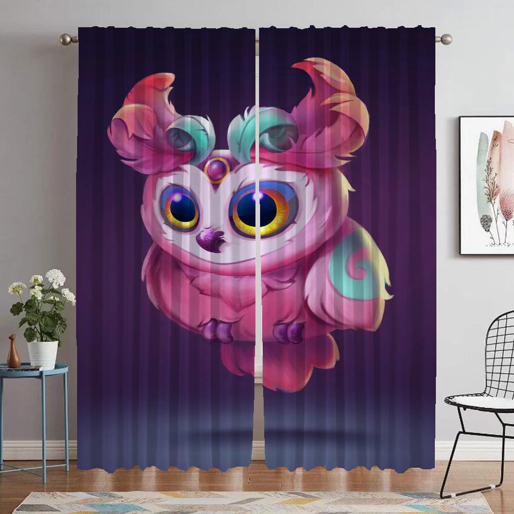 Cartoon Eule Moderne Wohnzimmer Vorhänge für Kamera Tüll für Schlafzimmer Schattierungen Halloween Dekoration Trennwand Fenstervorhang Kind