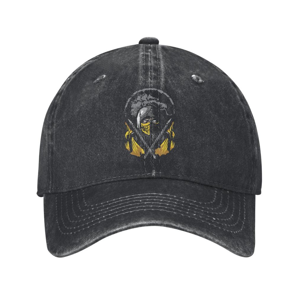 Mortal Kombat Logo Mk Popular Fighting Game Baseball Cap for Unisex Distressed Washed Snapback Cap Unstructured Soft Caps Hat
