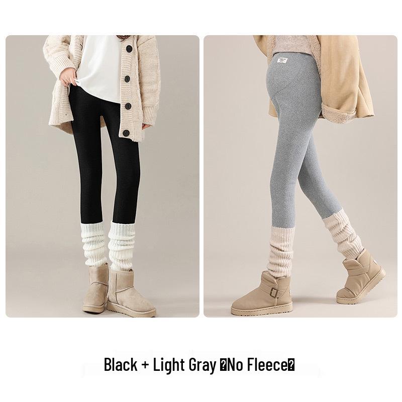 Maternity Fleece Lined Pants - Warm, Soft, Cotton, Belly-Friendly for Spring & Autumn