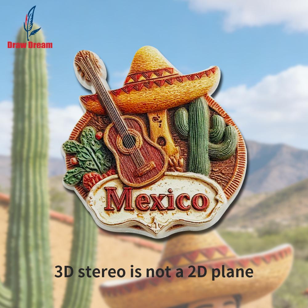 

1Pc Mexican Desert Style Creative 3D Refrigerator Magnet, World Travel Souvenir Collection, Suitable for Home and Office Decoration,