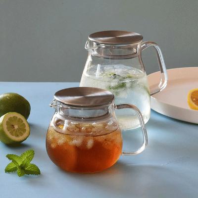 Glasteekanne mit Edelstahlfilter, wiederverwendbarer Haushaltsteebrauer für grünen Tee