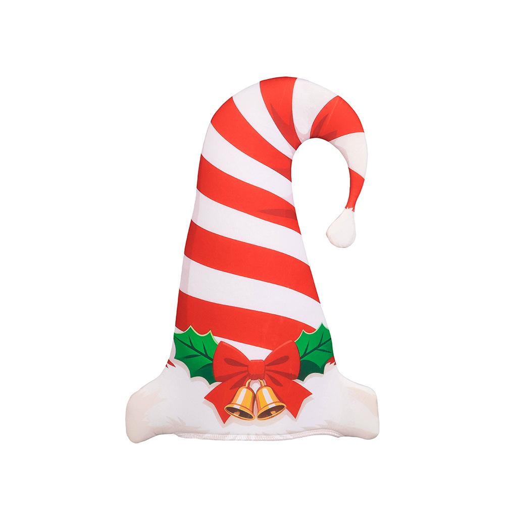 New Christmas cane candy stripe print sponge hat bell bow print Christmas clothing