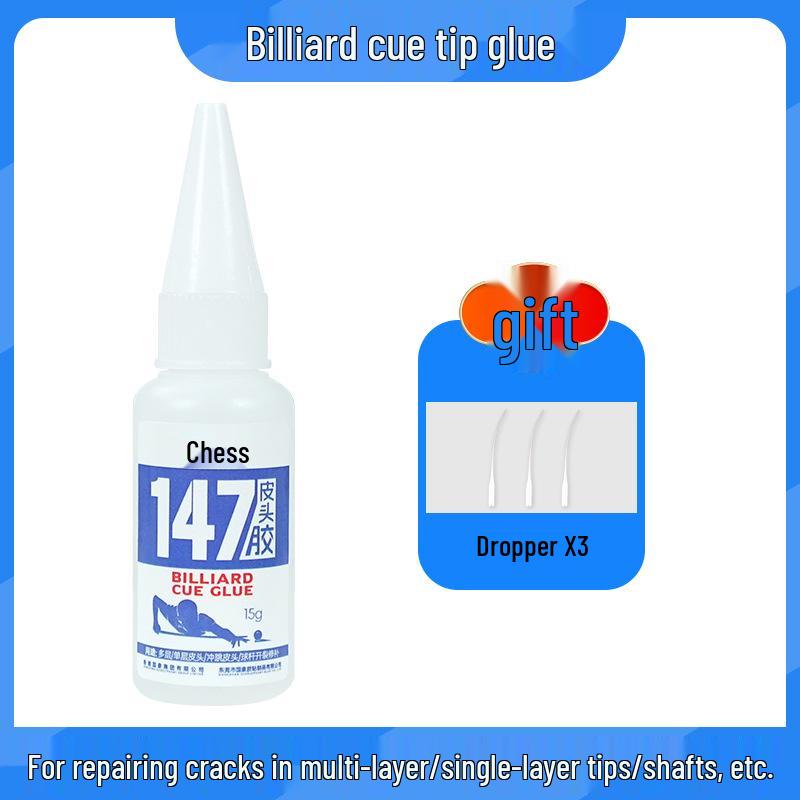 401 Super Glue for Chess & Billiard Cue Tips, Rubber, Metal, Plastic, Strong Adhesive Repair 