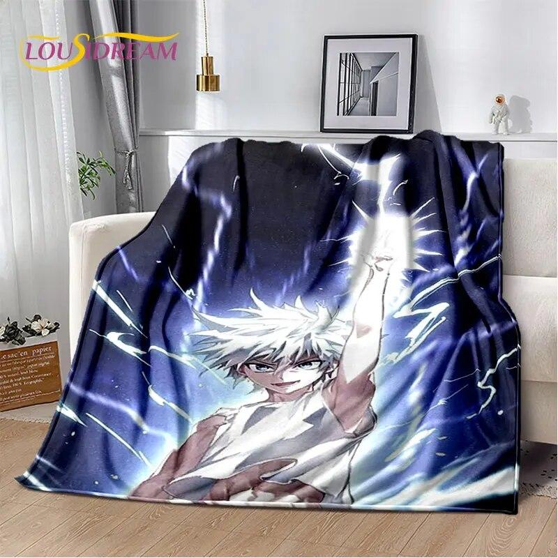 Anime Hunter×Hunter VxH kreslená měkká plyšová deka, flanelová deka přehoz do obývacího pokoje Ložnice Pohovka Pohovka Piknikový kryt