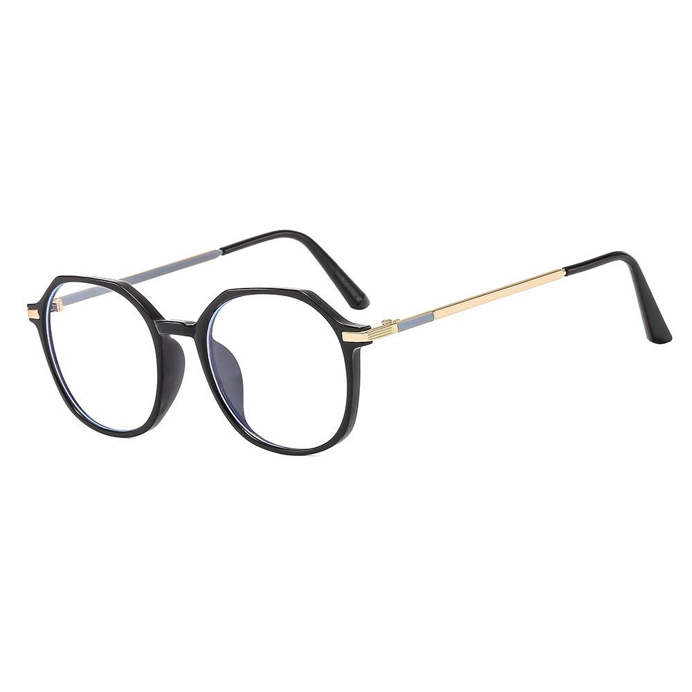 2053 Ochelari de protecție cu ramă rotundă neregulată, culoare ramă optică transparentă, anti-lumină albastră, oglindă simplă cu lumină