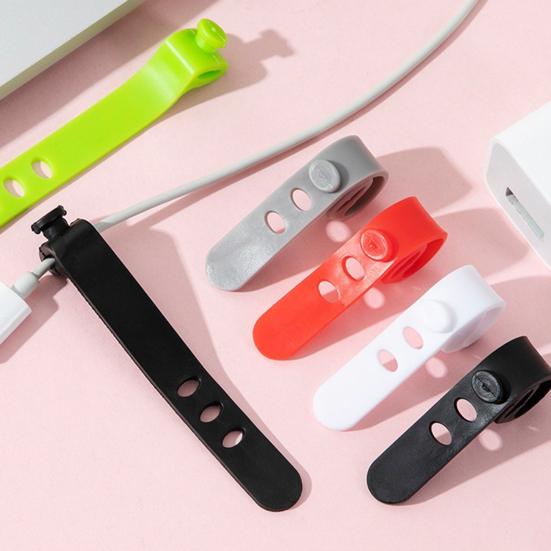5Pcs Cable Organizer Ties Management for Headphones Flexible Wire Silicone Reusable Cable TV USB Computer