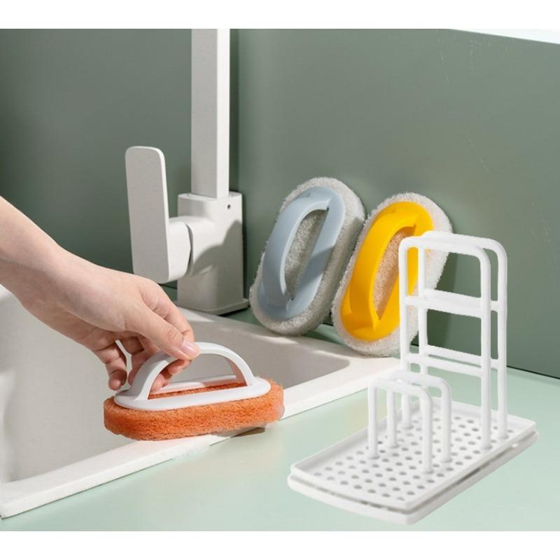 Kitchen Table Storage Rag Rack Dishwashing Cloth Drain and Punch-free Soap Rack Clean with A Daily Dishwashing Pan Brush