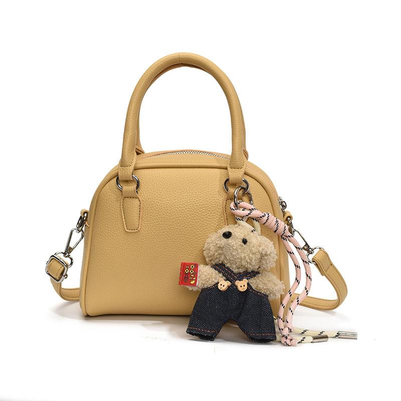 Wholesale new niche simple lychee pattern texture portable Boston bag versatile temperament commuter messenger bag woman