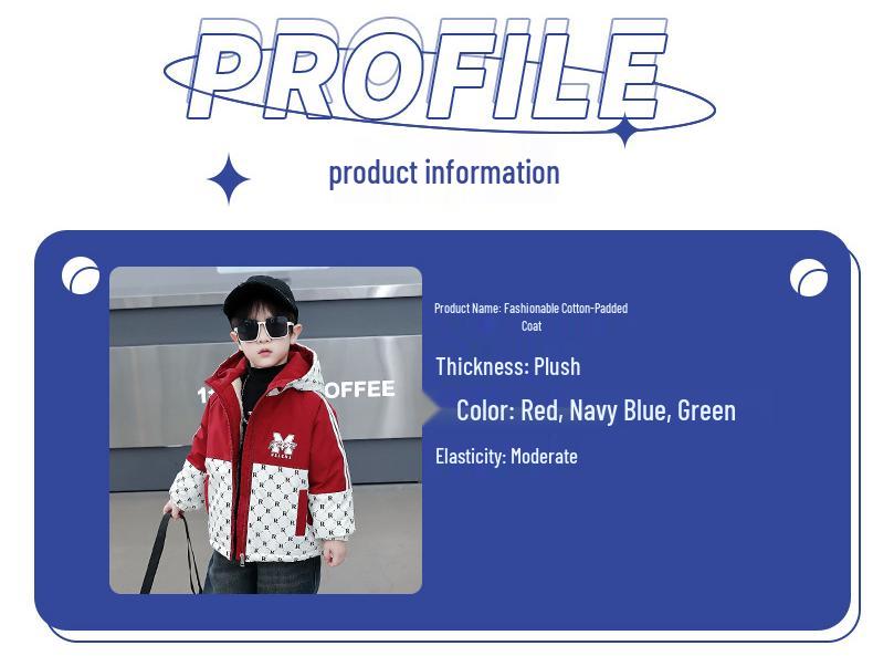 2025 Boys' Handsome Fleece-Lined Winter Parka