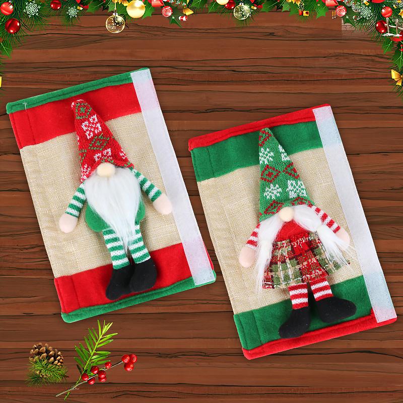 Christmas Handle Cover Christmas Atmosphere Elf Design Store Decoration Home Decor Multifunctional 2PCS/Set