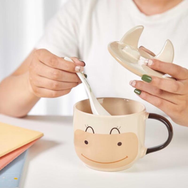 LocknLock Niedliche Kuh Keramik Handyhalter Tasse