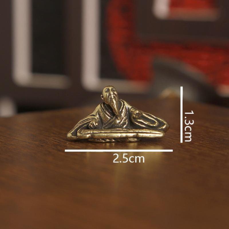 

Латунная рыбалка старик маленькая статуэтка настольные украшения ретро рыбак мини-фигурки модели украшения для дома поделки аксессуары A2