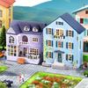 1 Set DIY House Model with Warm Lighting European Style Happy Hut