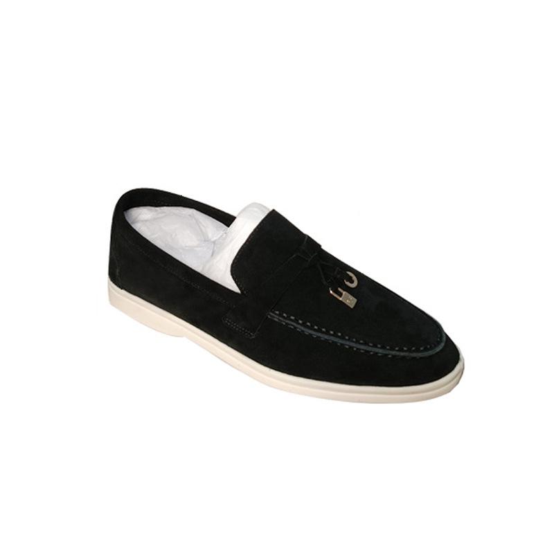 Leather Loafers Women's Spring and Autumn Flat-bottomed British Style LP Comfortable Pedal Lazy Shoes Casual Single Shoes