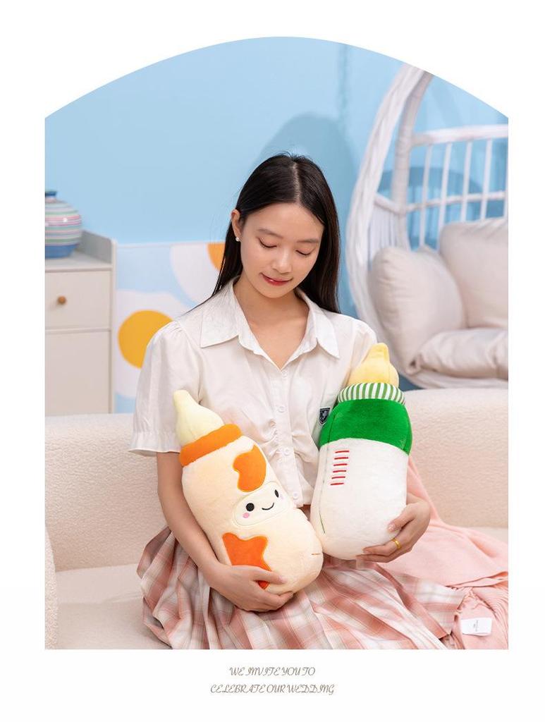 Plush Milk Bottle Pillow: Cute Comfort Doll for Kids